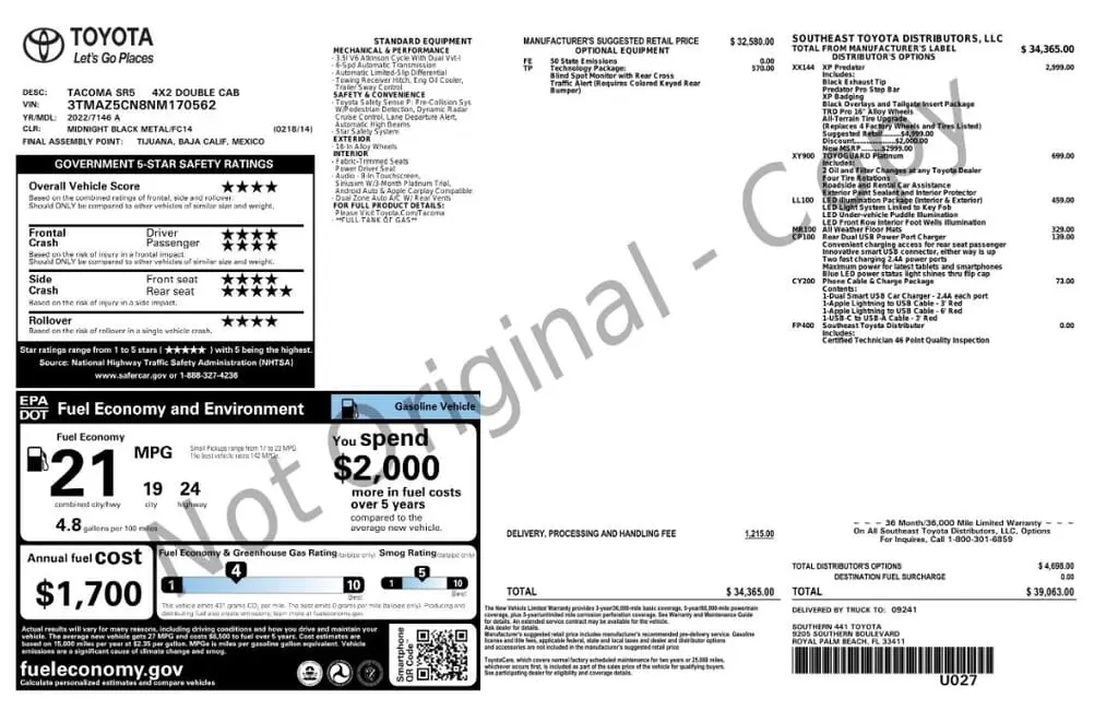 Florida Fine Cars - Used TOYOTA TACOMA 2WD 2022 MARGATE SR5