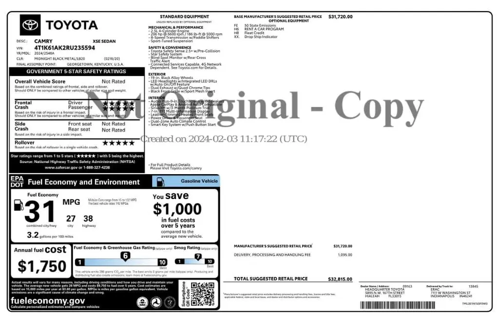 Florida Fine Cars - Used TOYOTA CAMRY 2024 MIAMI XSE