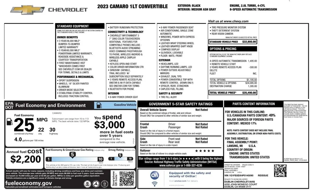 Florida Fine Cars - Used CHEVROLET CAMARO 2023 ORLANDO 1LT