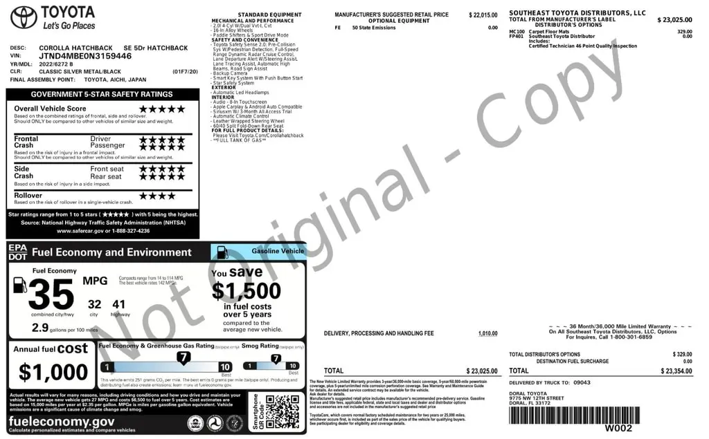 Florida Fine Cars - Used TOYOTA COROLLA HATCHBACK 2022 ORLANDO SE