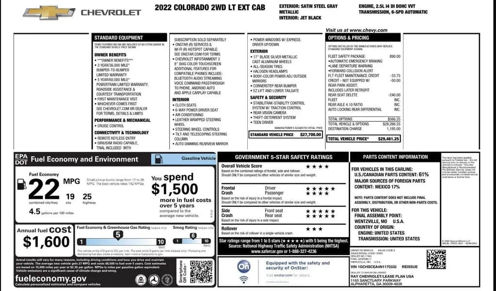 Florida Fine Cars - Used CHEVROLET COLORADO 2022 WEST PALM 2WD LT