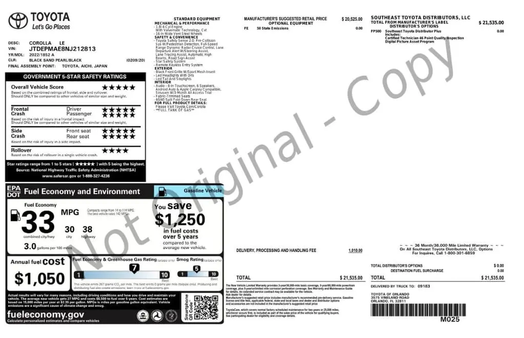 Florida Fine Cars - Used TOYOTA COROLLA 2022 MIAMI LE