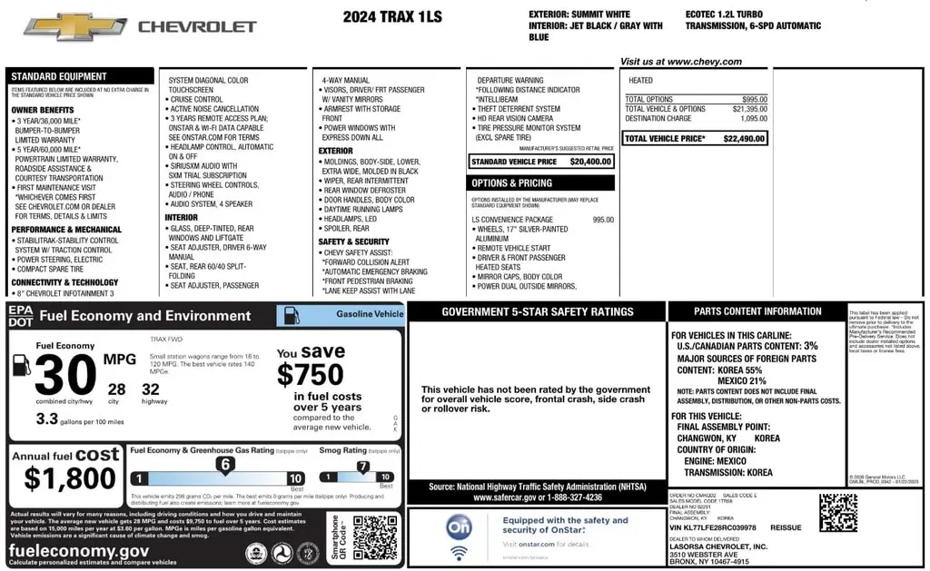Florida Fine Cars - Used CHEVROLET TRAX 2024 ORLANDO LS