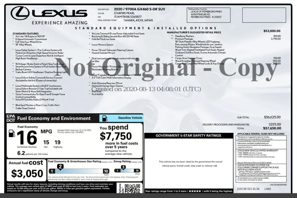 Florida Fine Cars - Used LEXUS GX 2020 MIAMI GX 460 PREMIUM