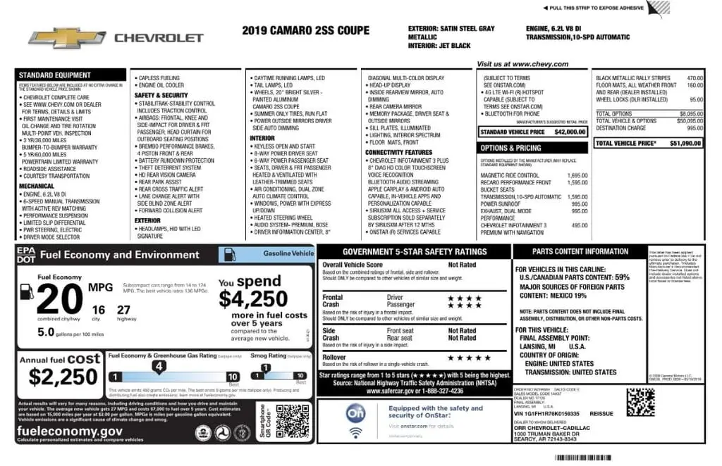 Florida Fine Cars - Used CHEVROLET CAMARO 2019 MARGATE 2SS