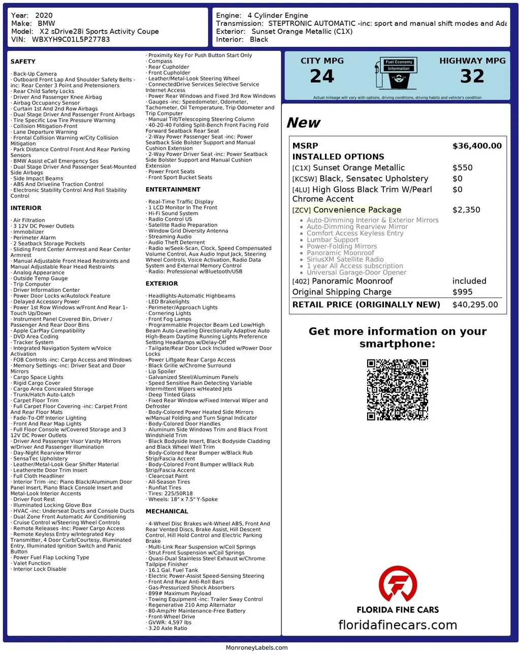 Florida Fine Cars - Used BMW X2 2020 ORLANDO SDRIVE28I