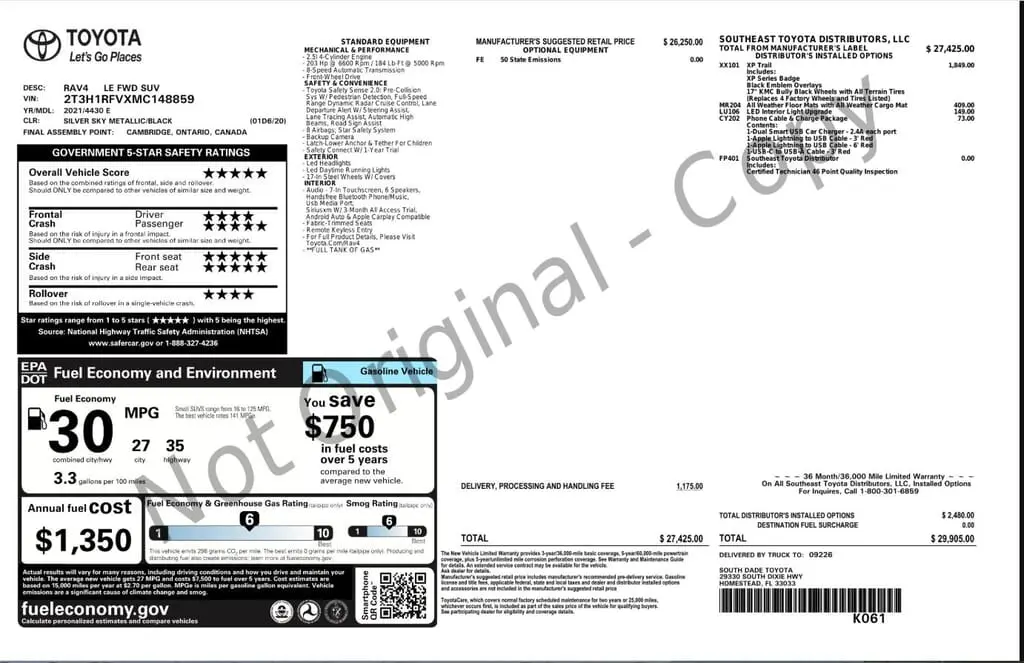 Florida Fine Cars - Used TOYOTA RAV4 2021 WEST PALM LE