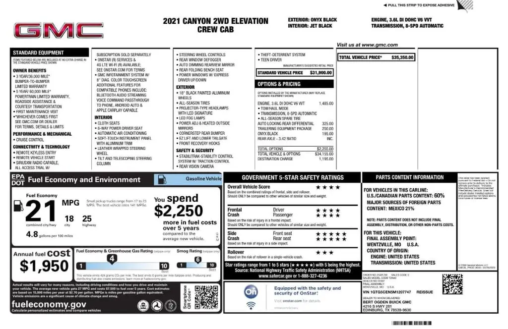 Florida Fine Cars - Used GMC CANYON 2021 MARGATE 2WD ELEVATION