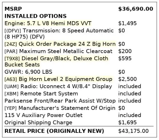 Florida Fine Cars - Used RAM 1500 2020 WEST PALM BIG HORN