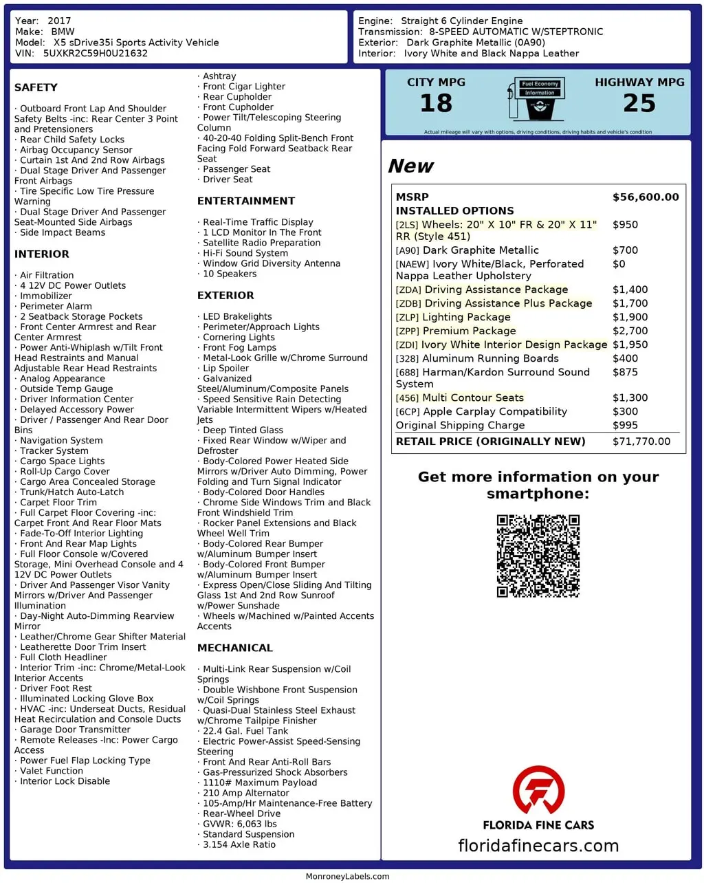 Florida Fine Cars - Used BMW X5 2017 MARGATE SDRIVE35I