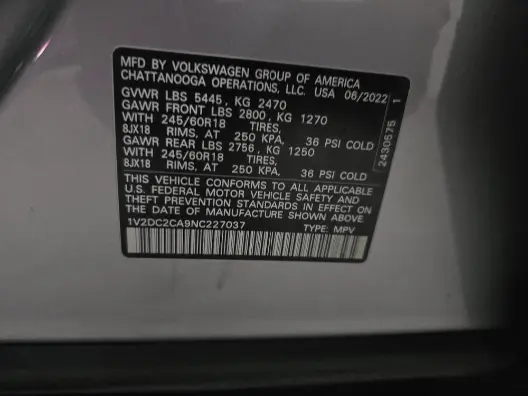 Florida Fine Cars - Used VOLKSWAGEN ATLAS CROSS SPORT 2022 MARGATE 2.0T SE