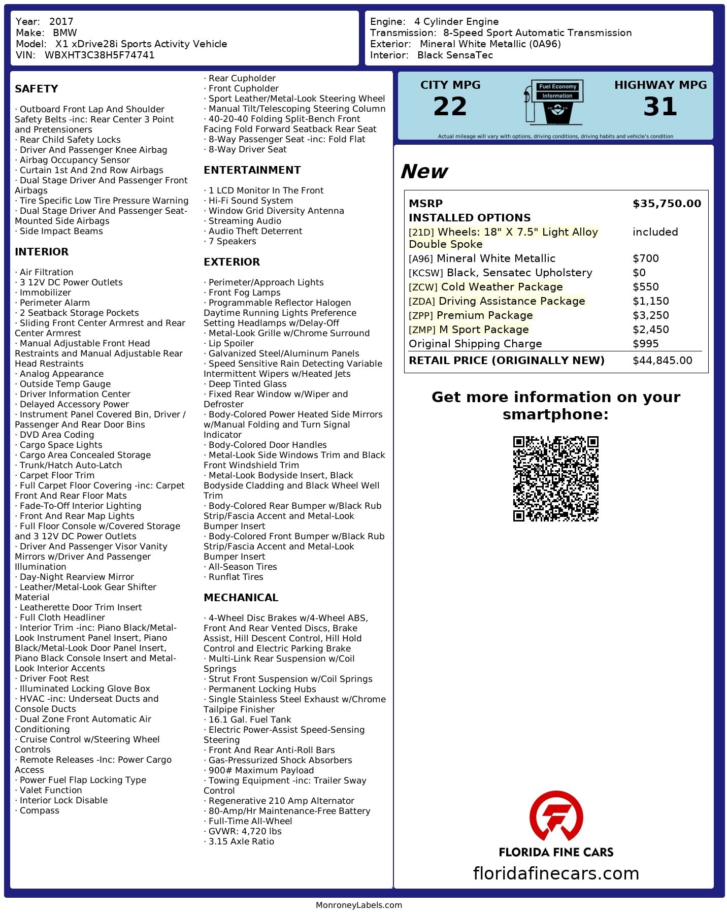 Florida Fine Cars - Used BMW X1 2017 MIAMI XDRIVE28I