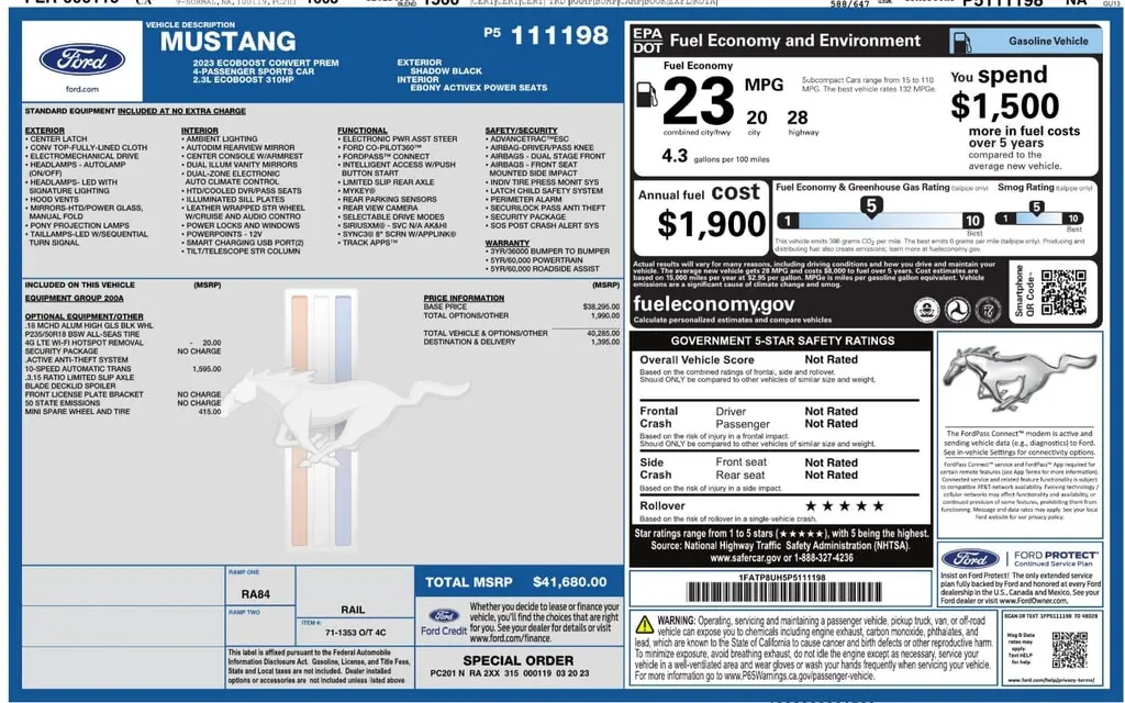 Florida Fine Cars - Used FORD MUSTANG 2023 ORLANDO ECOBOOST PREMIUM