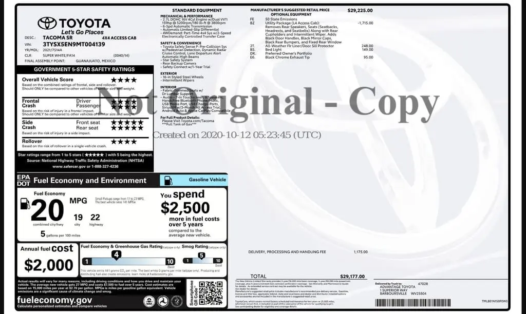 Florida Fine Cars - Used TOYOTA TACOMA 4WD 2021 WEST PALM SR