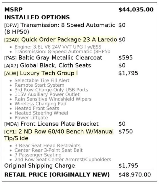 Florida Fine Cars - Used JEEP GRAND CHEROKEE L 2023 MARGATE LAREDO