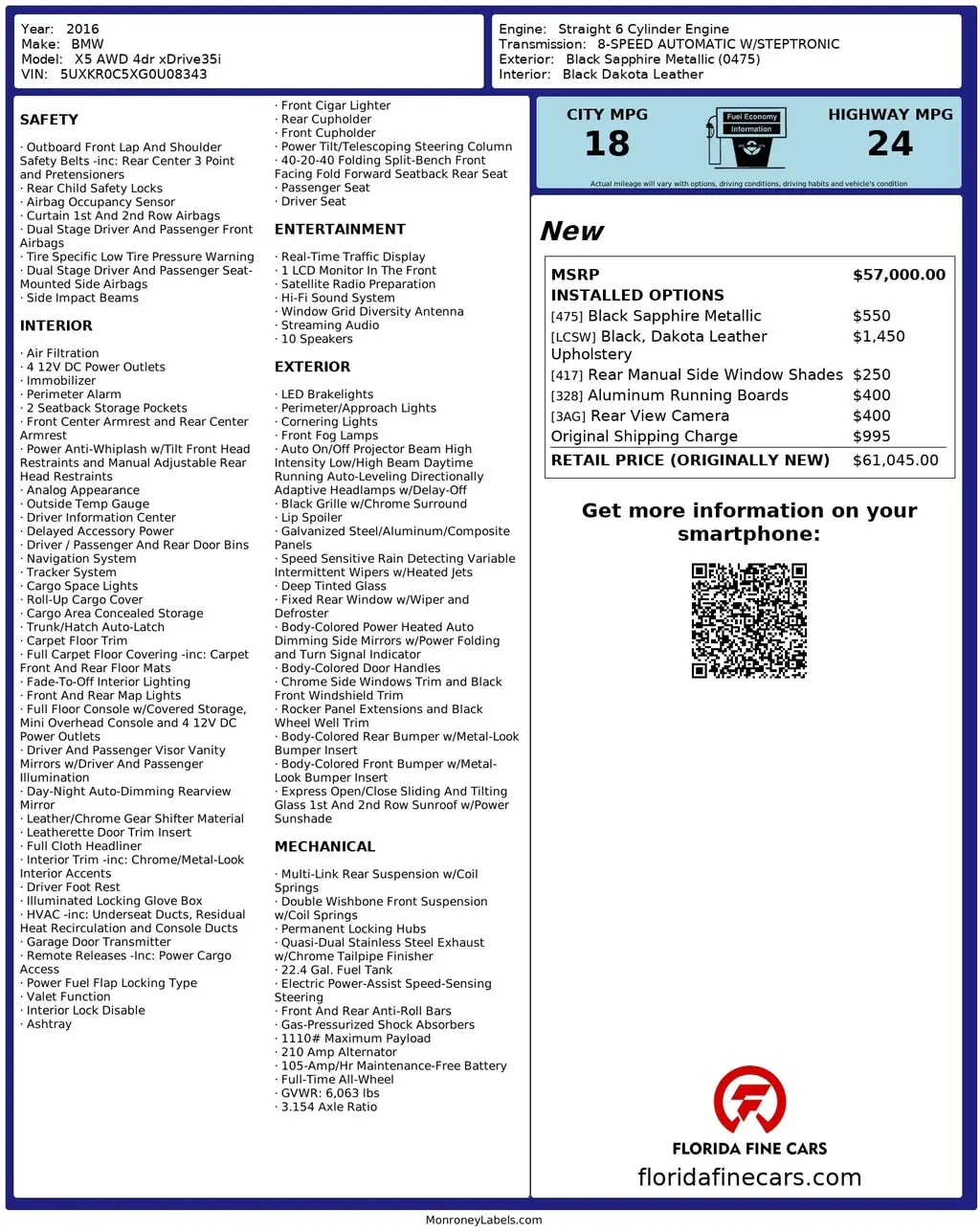 Florida Fine Cars - Used BMW X5 2016 MIAMI XDRIVE35I