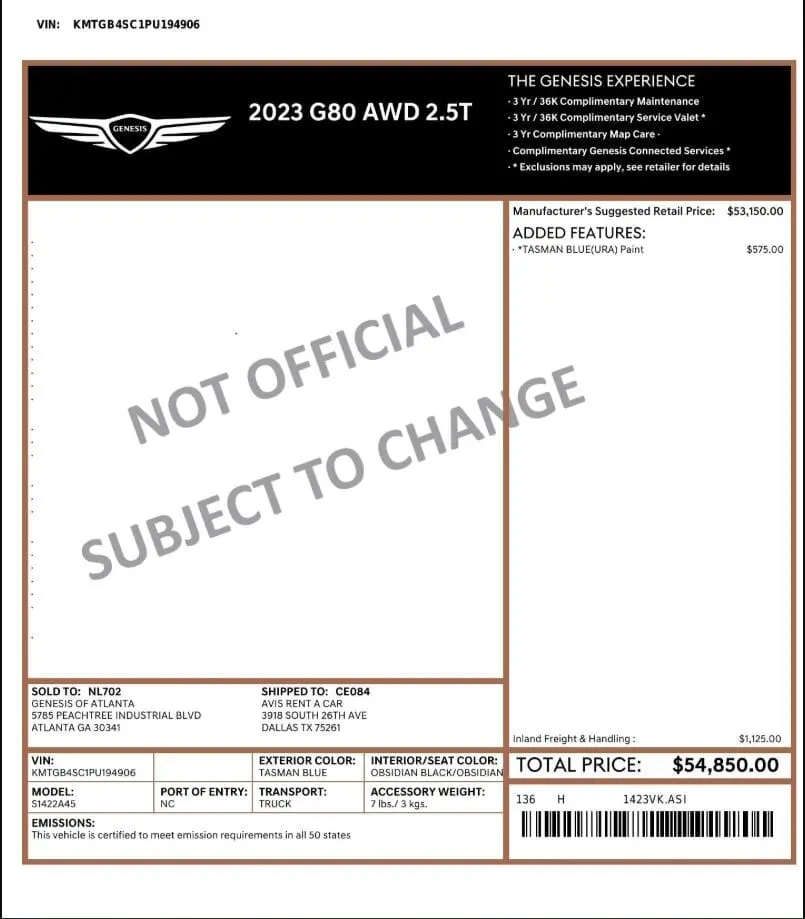 Florida Fine Cars - Used GENESIS G80 2023 WEST PALM 2.5T