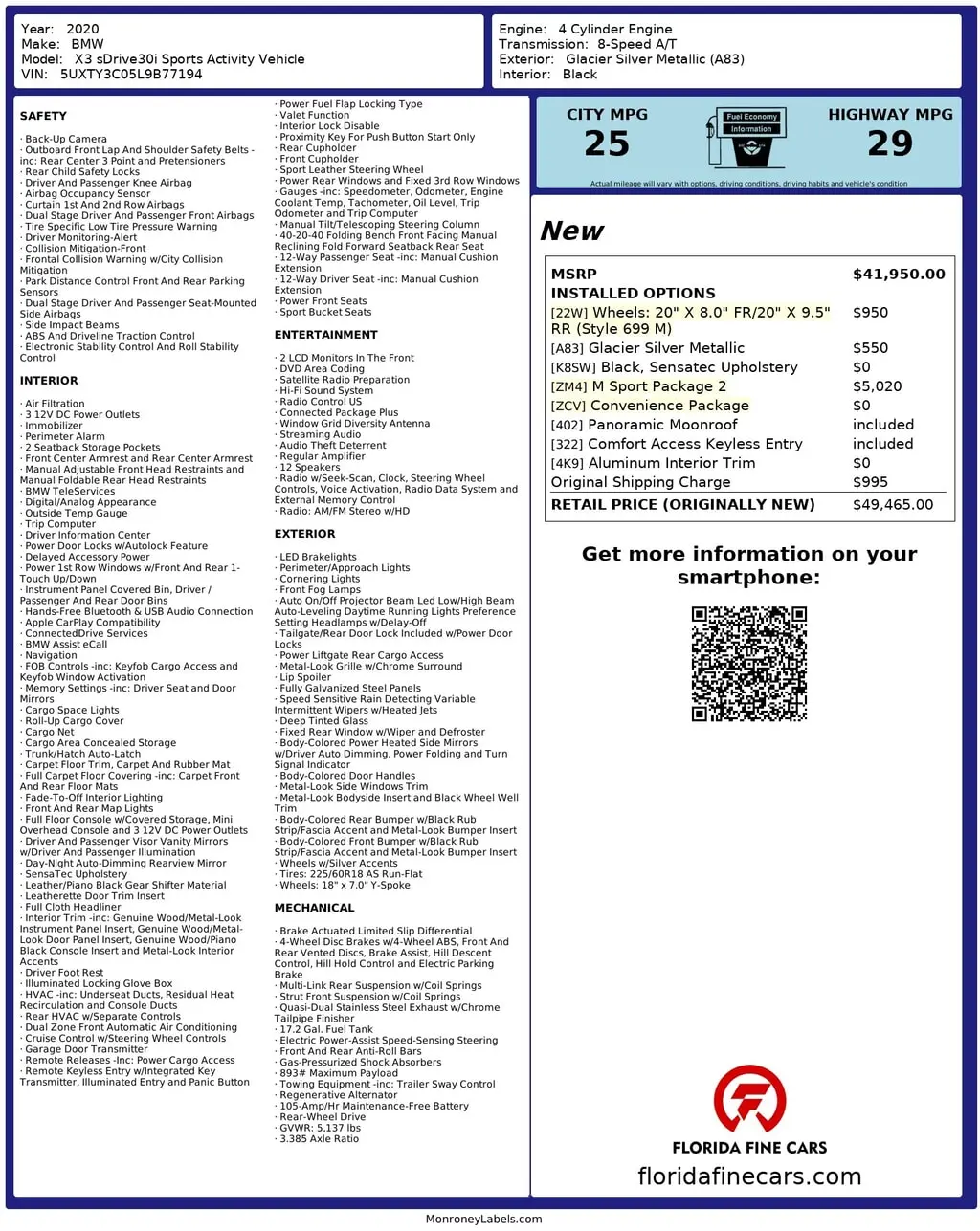Florida Fine Cars - Used BMW X3 2020 MIAMI SDRIVE30I