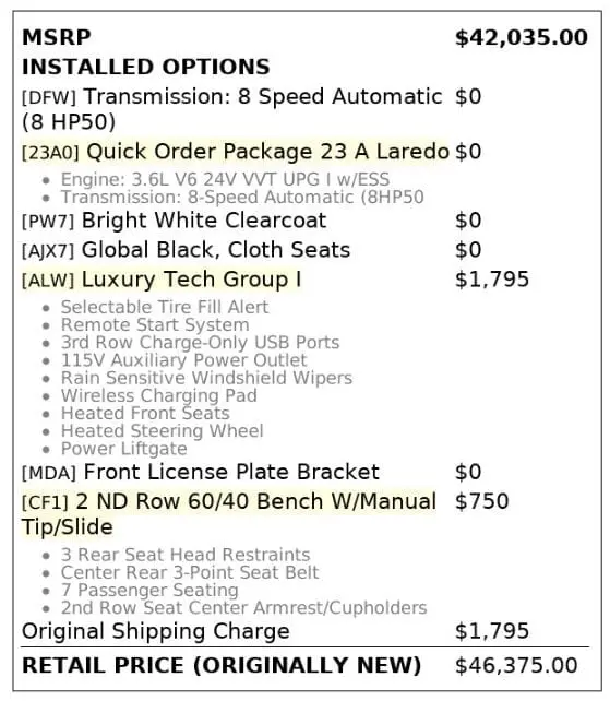 Florida Fine Cars - Used JEEP GRAND CHEROKEE L 2023 MARGATE LAREDO