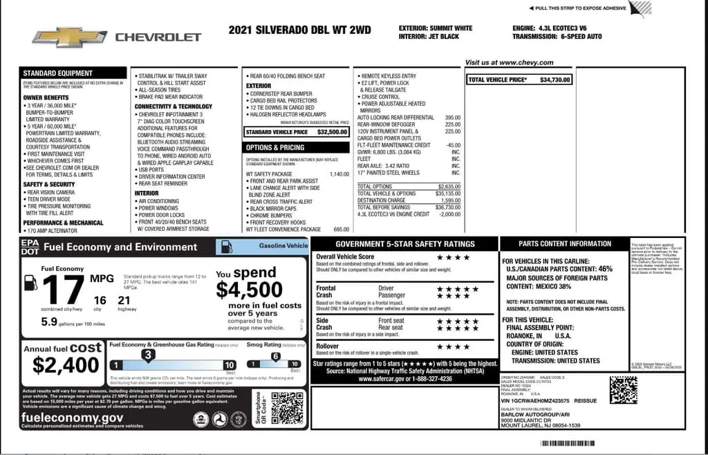 Florida Fine Cars - Used CHEVROLET SILVERADO 1500 2021 WEST PALM WORK TRUCK