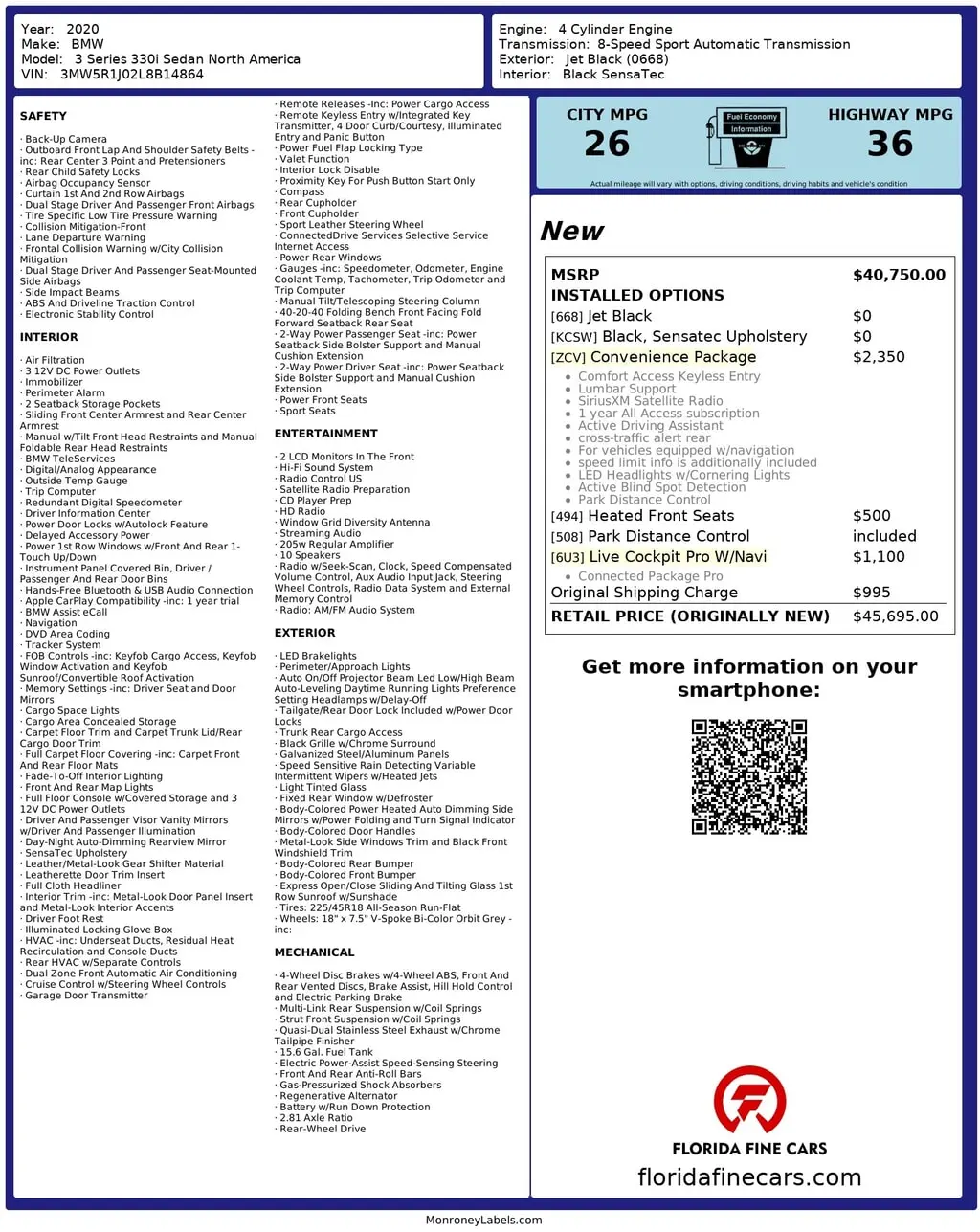 Florida Fine Cars - Used BMW 3 SERIES 2020 MIAMI 330I