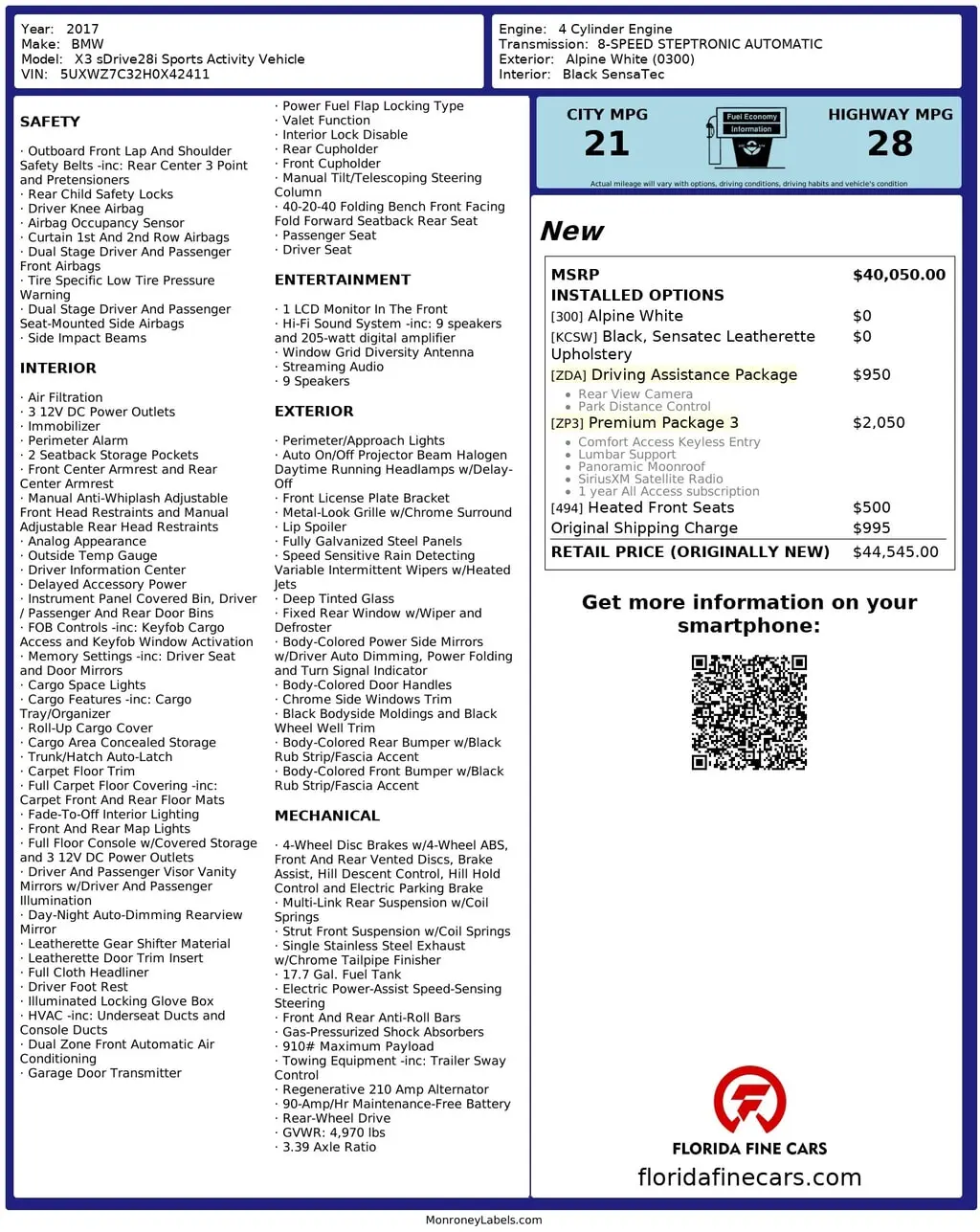 Florida Fine Cars - Used BMW X3 2017 MIAMI SDRIVE28I