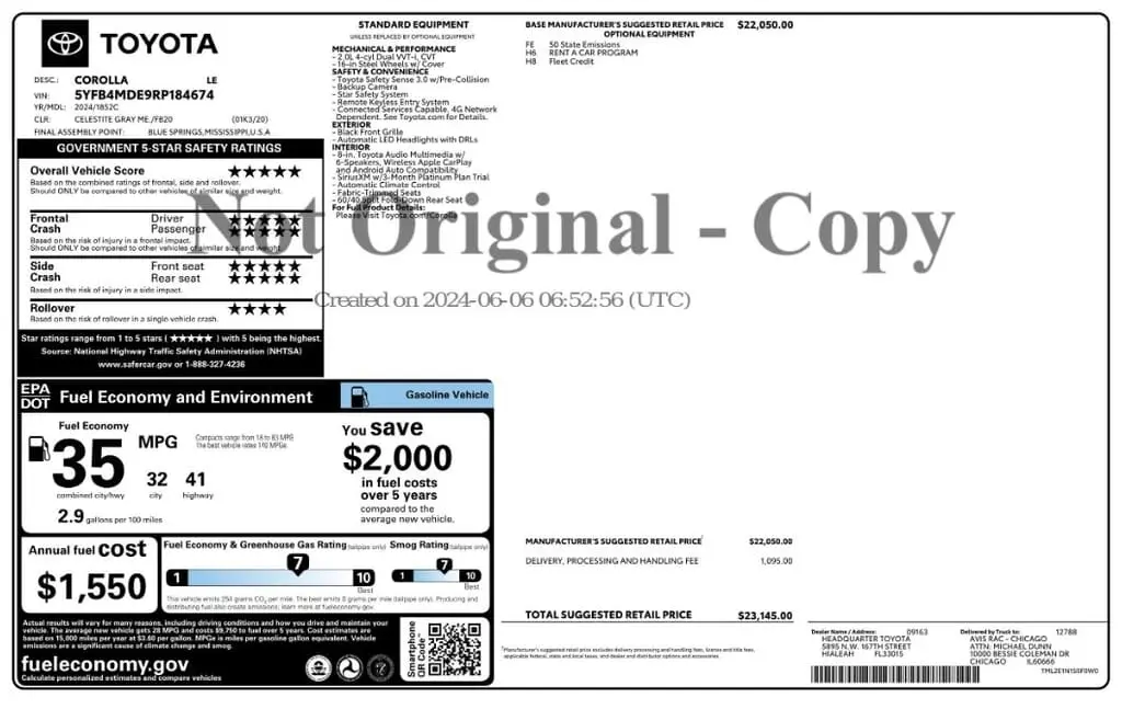 Florida Fine Cars - Used TOYOTA COROLLA 2024 WEST PALM LE