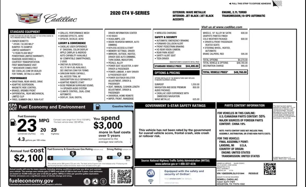 Florida Fine Cars - Used CADILLAC CT4 2020 WEST PALM V-SERIES