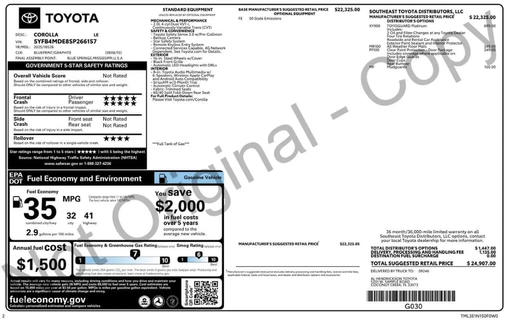 Florida Fine Cars - Used TOYOTA COROLLA 2025 MIAMI LE