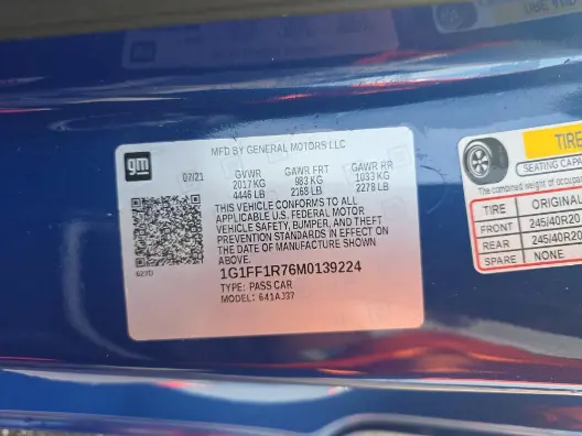 Florida Fine Cars - Used CHEVROLET CAMARO 2021 MARGATE LT1