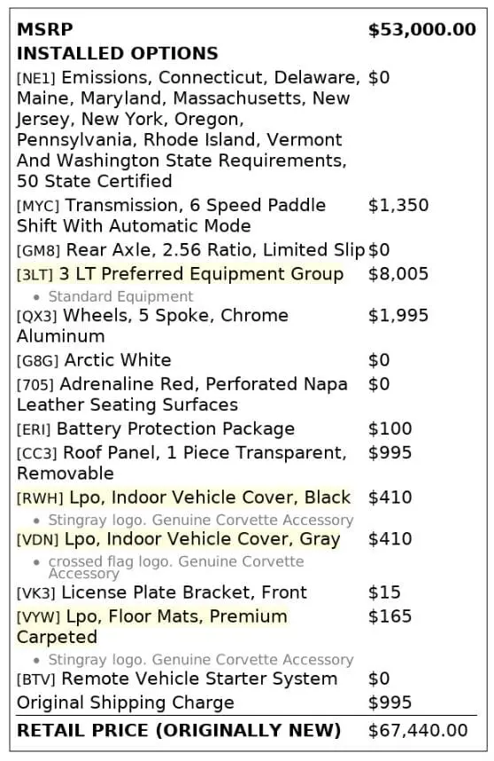 Florida Fine Cars - Used CHEVROLET CORVETTE STINGRAY 2014 MIAMI 3LT