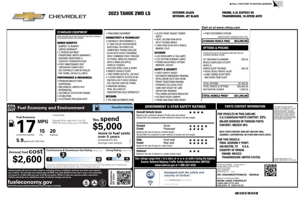 Florida Fine Cars - Used CHEVROLET TAHOE 2023 MARGATE LS