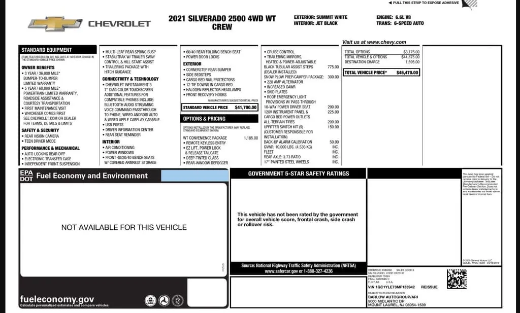 Florida Fine Cars - Used CHEVROLET SILVERADO 2500HD 2021 WEST PALM WORK TRUCK