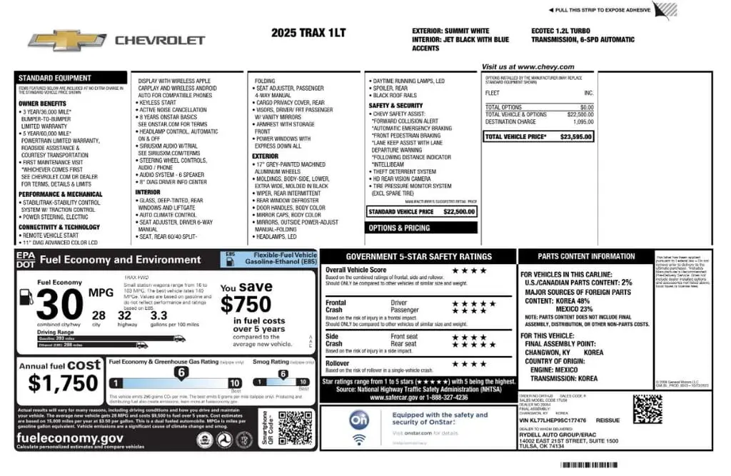 Florida Fine Cars - Used CHEVROLET TRAX 2025 WEST PALM LT
