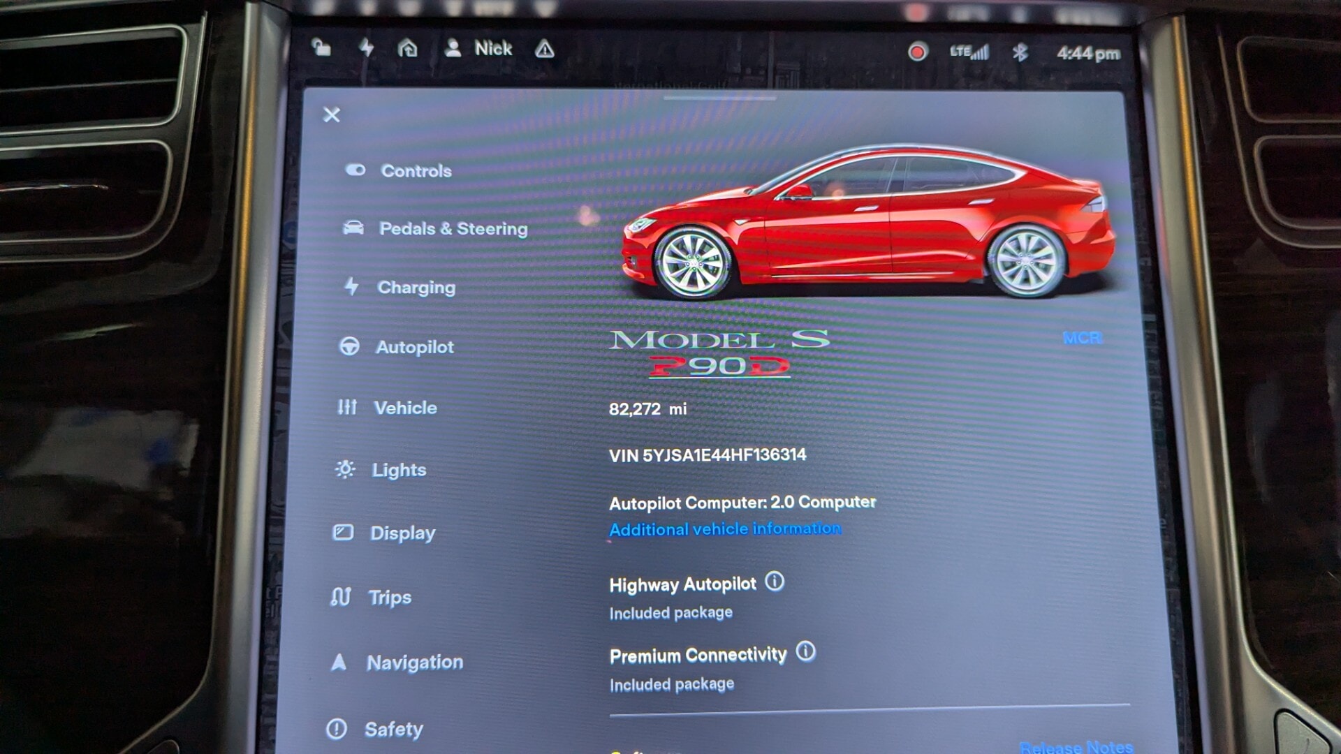 used vehicle - SEDAN TESLA MODEL S 2017
