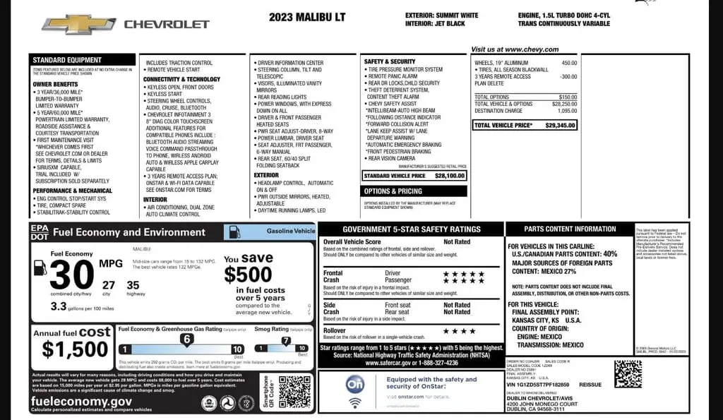 Florida Fine Cars - Used CHEVROLET MALIBU 2023 WEST PALM LT