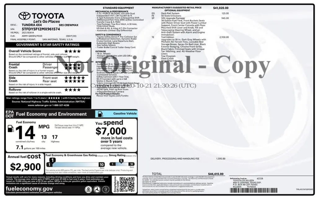 Florida Fine Cars - Used TOYOTA TUNDRA 4WD 2021 MIAMI SR5