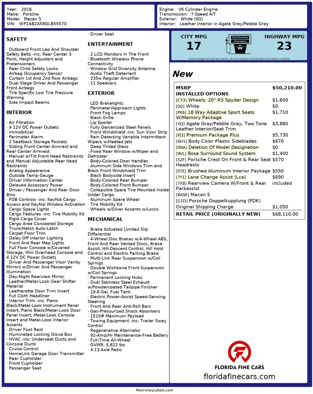 Florida Fine Cars - Used PORSCHE MACAN 2016 ORLANDO S