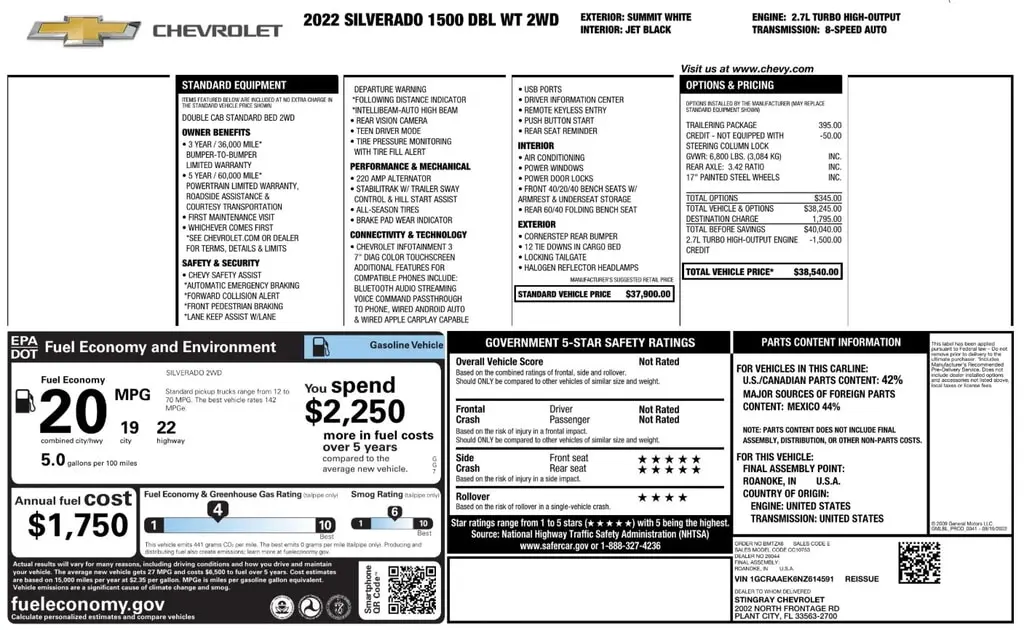 Florida Fine Cars - Used CHEVROLET SILVERADO 1500 2022 ORLANDO WORK TRUCK