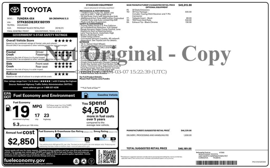 Florida Fine Cars - Used TOYOTA TUNDRA 4WD 2024 ORLANDO SR