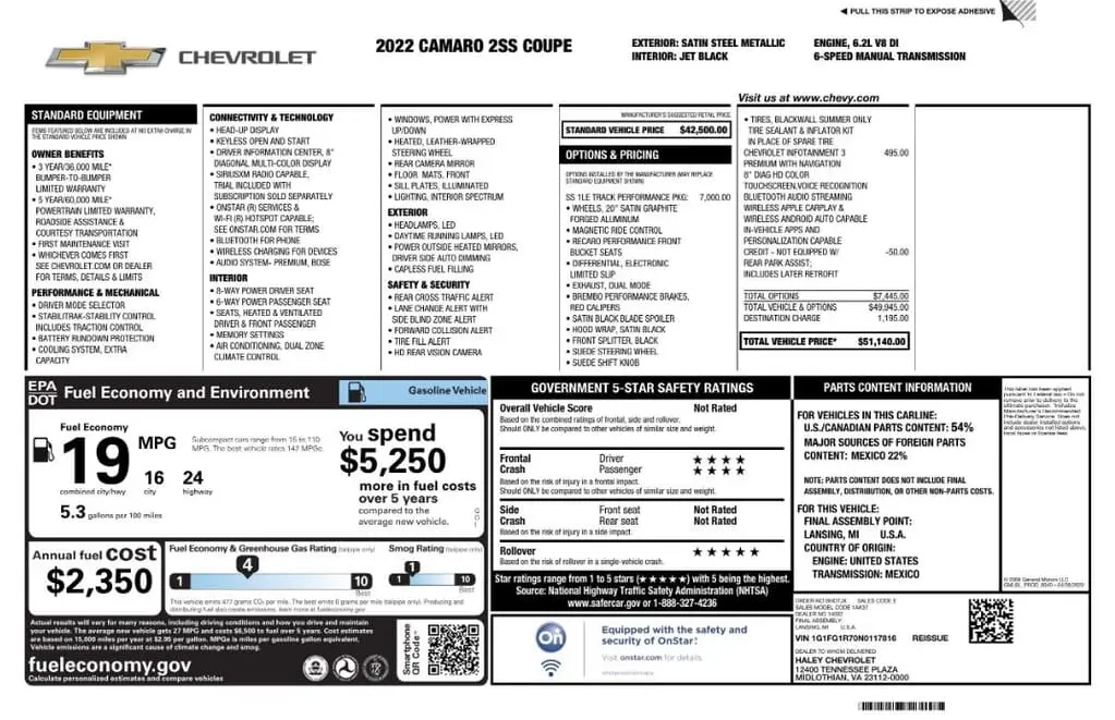 Florida Fine Cars - Used CHEVROLET CAMARO 2022 MARGATE 2SS