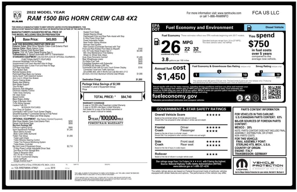 Florida Fine Cars - Used RAM 1500 2022 MARGATE BIG HORN