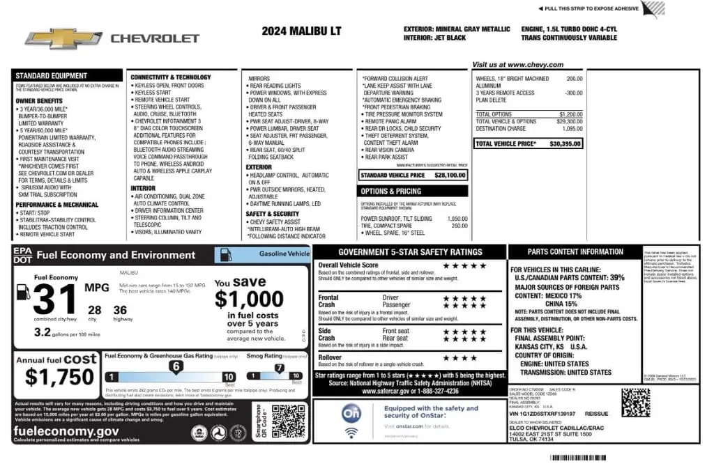 Florida Fine Cars - Used CHEVROLET MALIBU 2024 MARGATE LT