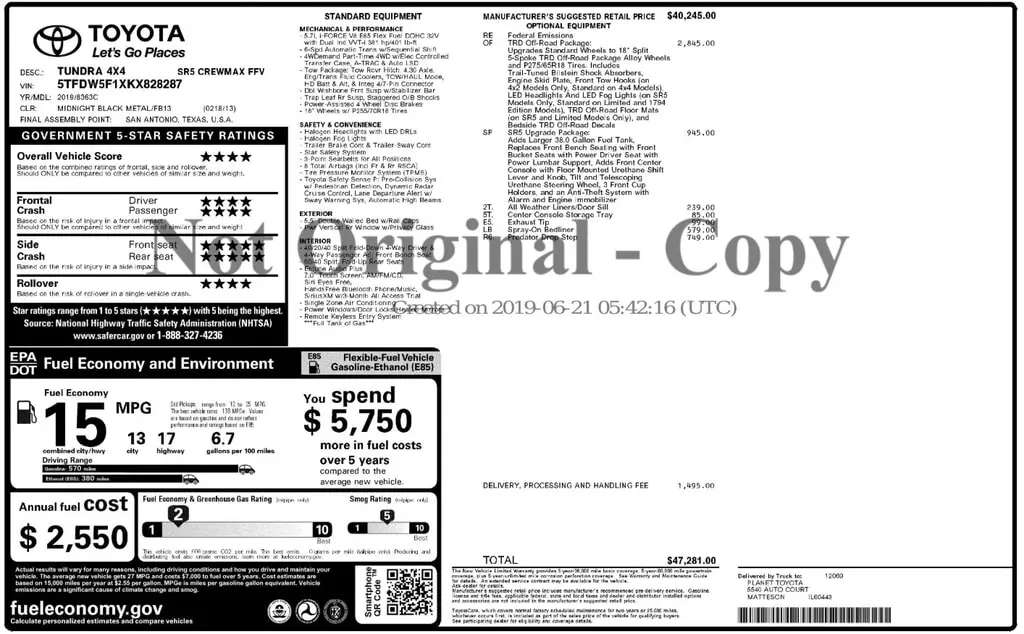 Florida Fine Cars - Used TOYOTA TUNDRA 4WD 2019 ORLANDO SR5