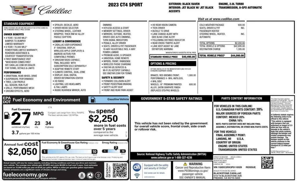 Florida Fine Cars - Used CADILLAC CT4 2023 ORLANDO SPORT