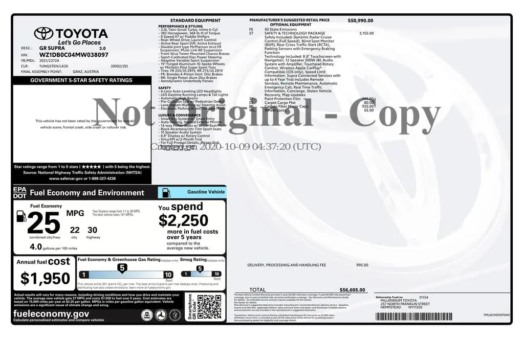 Florida Fine Cars - Used TOYOTA GR SUPRA 2021 MIAMI 3.0