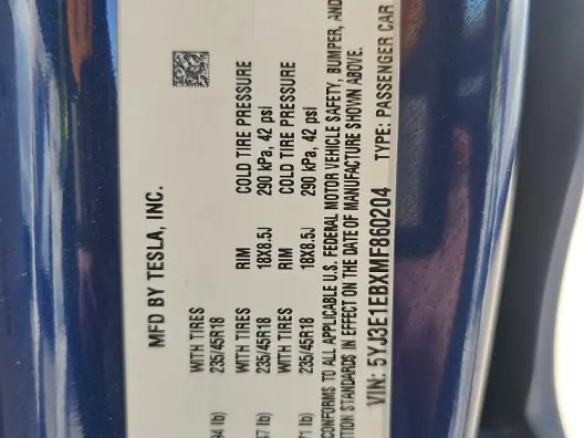 Florida Fine Cars - Used TESLA MODEL 3 2021 MARGATE LONG RANGE