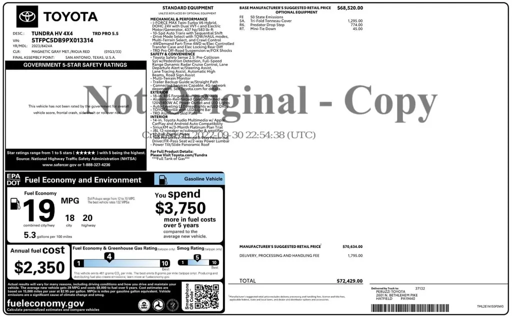 Florida Fine Cars - Used TOYOTA TUNDRA 4WD 2023 ORLANDO TRD PRO HYBRID