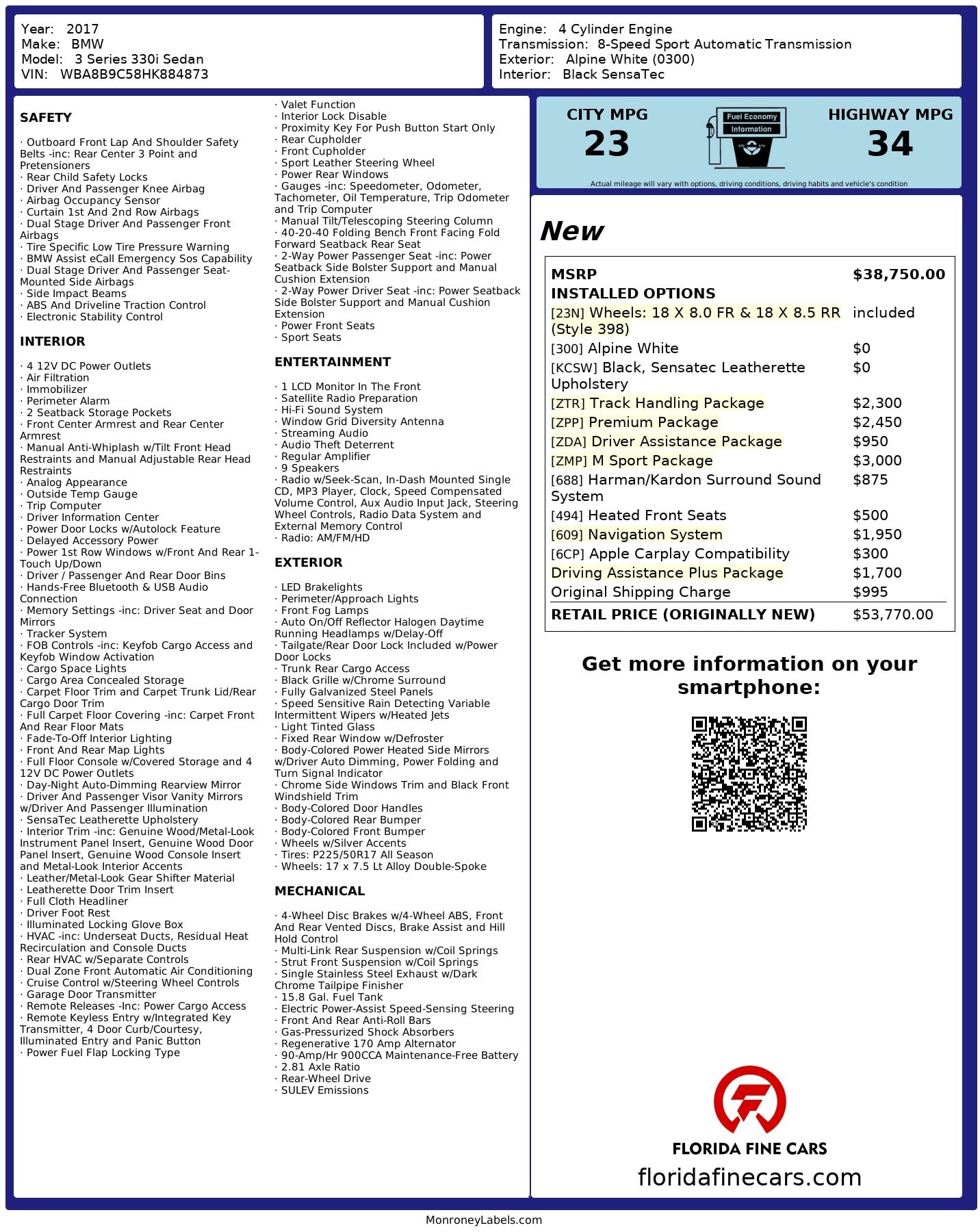 Florida Fine Cars - Used BMW 3 SERIES 2017 WEST PALM 330I