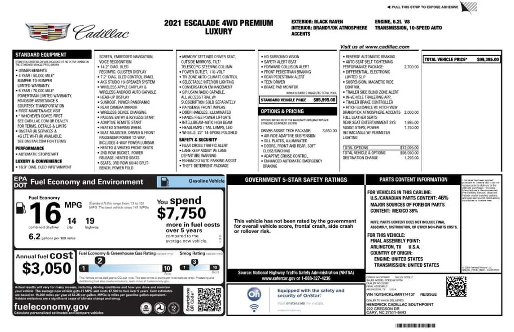 Florida Fine Cars - Used CADILLAC ESCALADE 2021 MARGATE PREMIUM LUXURY